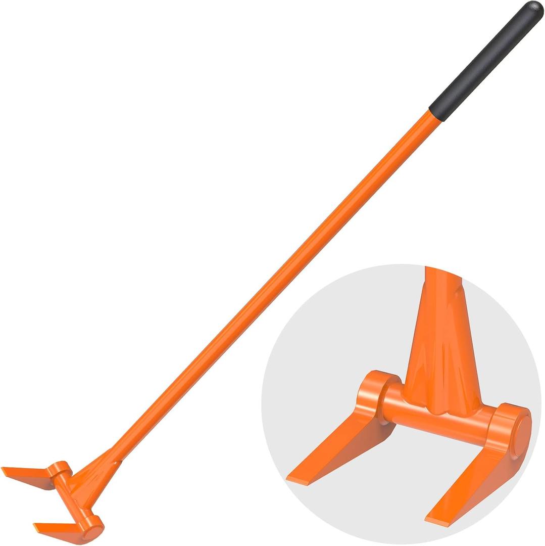 Fully Welded Pallet Buster 48'' All-Steel Handle Pallet Breaker Heavy Duty Industrial Deck Board Removal Tool, Non-Slip Grip Pallet Pry Bar for Efficient and Effortless Board Removal (48'' Solid Steel Head)
