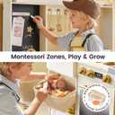Tiny Land Wooden Play Kitchen with 2-in-1 Bistro Play, 39.3 x 12.3 x 31.8 inches