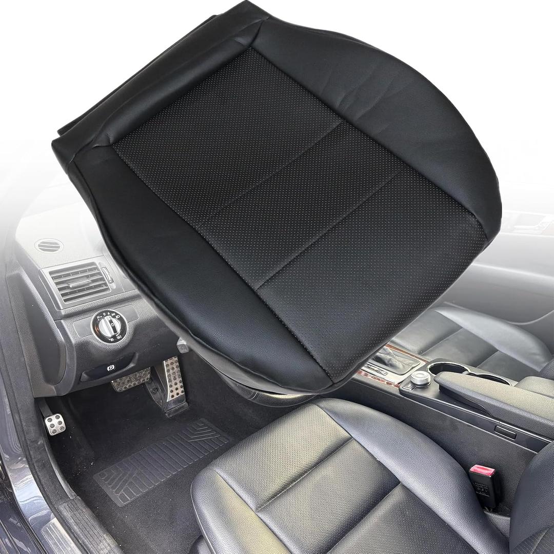 Priprilod Black Microfiber Leather Driver Side Bottom Replacement Seat Cover Compatible with Mercedes Benz C250 C300 C350 2008-2014, Compatible with Mercedes Benz GLK250 GLK280 GLK300 GLK350 2008-2015