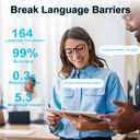 Smart Glasses with Photochromic Lenses for Men and Women AI Translation Smart Glasses with Translator 164 Languages IP67 Waterproof Bluetooth Glass Blue Light Protection (KM02_Black)