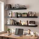 Vivelove Black Floating Shelves for Wall 40 Inch 8 Deep, Set of 2, 40"Wx8"Dx1.4"H