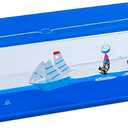 Unsinkable Smooth Sailing Ship in a Box Desk Art Decorations- Floating Resin Sailboat & Surfers in a Acrylic Fluid Drift Bottle with Ripple Effect, Motivational Home & Office Gifts