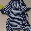 Fitwarm Blue and White Striped Dog Pajamas, Waffle Dog Clothes for Small Dogs Girl Boy, Puppy Onesie with Feet, Pet Cat Outfit, Medium