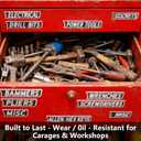 12 Pack of Magnetic Toolbox Labels,3D Printed Magnetic Tool Box Label,Strong Magnets-Reusable Organizer Labels for Steel Toolboxes,Carts,Drawers & Cabinets (Black)