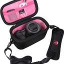 Mchoi Hard EVA Travel Case for Sony Alpha a6000/a6400/a6600/a6100/a5100 Mirrorless Digital Camera (Black and Pink)