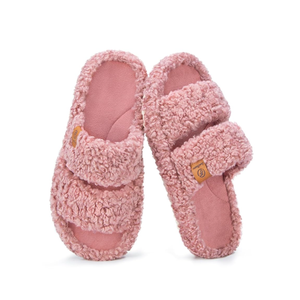 EverFoams Womens Fuzzy Open-toe Slippers Soft Comfy Memory Foam Indoor House Shoes, Size 11-12