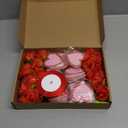 Ctosree 48 Pcs Mother's Day Artificial Rose Pens with Notepad Set 24 Heart Sticky Notes & 24 Red Rose Flower Pens with Ribbon, Office Stationery Set for Teacher Appreciation, Nurses Week