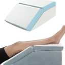 FSCGIFE Adjustable Leg Elevation Pillows for After Surgery, Swelling, Cooling Gel Memory Foam Wedge Pillows for Sciatica Back Knee Hip Ankles Pain Relief, Leg Pillows for Sleeping, Blood Circulation (24"*21"*8", Grey)