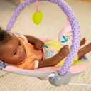Bright Starts Pink Vibrating Baby Bouncer, Removable Toy Bar with 2 Toys, Nonslip Feet, 0-6 Months Up to 20 lbs (Wildflower Wonders)