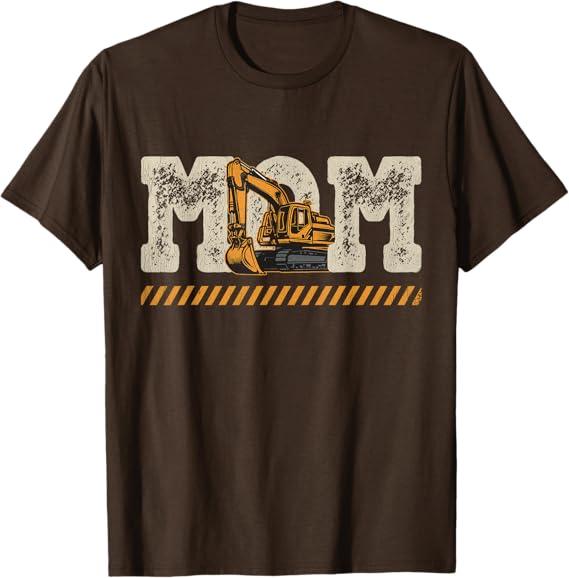 Excavator Mom Mother's Day Construction Mother Birthday T-Shirt, XL
