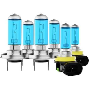 Headlight Bulbs Fit For Hyundai Azera 2011-2014, H7 H7 High Low Beam H11 Fog Lights Combo, Super Bright 5500K White Light High Performance Halogen Light Bulbs, 6PCS