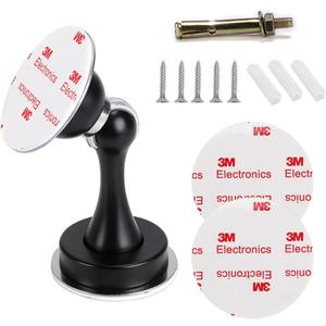 Sumnacon Magnetic Door Stopper, Heavy Duty Stainless Steel Door Stop Holder Come with 4 Pcs 3M Double-Sided Adhesive Tape & Hardware Screws,Install with Adhesive Tape Or Screws On Floor Wall (Black)