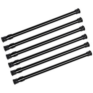 6 Pack Shower Curtain Rod, Small Tension Rods 7-11 inches Adjustable Spring Steel Cupboard Bars Tension Curtain Rod Shower Rod Closet Rod, (Black, 7-11 in-6Pcs)