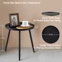 AOJEZOR Side Table: End Table for Indoor Use - Small Side Tables for Small Spaces All Matte Black with 3 Legged, 16.9''Dia x 17''H