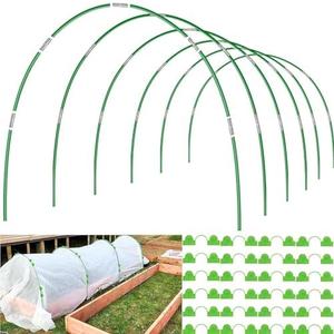 Garden Hoops for Raised Beds Row Cover, 36pcs 8ft Greenhouse Garden Grow Tunnel Netting Hoops, Greenhouse Support Hoops Garden Bed Hoops, Flexible Fiberglass DIY Hoops for Outdoor Plant, 24pcs Clips
