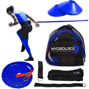 Acceleration Speed Cord Bungee Multi-Sport Resistance Training Kit - Improve Strength, Power, Agility, Vertical Jumping, Sprint Speed 3 Waist Belt  Kinetic Bands