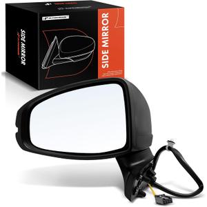 A-Premium Left Driver Side Power Door Mirror - Compatible with Honda Fit 2015-2020 - Non-Heated Manual Folding Black Smooth Outside Rear View Mirror