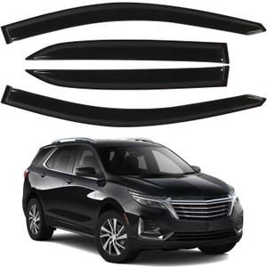 Window Rain Guards for 2018-2024 Chevrolet (Chevy) Equinox, Tape-on Window Visor, Outside-Mount Vent Shade Wind Deflector Rain Shield Protector Sun Visor for 18-24 Equinox