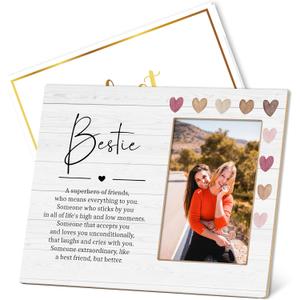 Best Friends Picture Frame for BFF Gifts, Friends Forever Gift, Appreciation Gifts For Friend, 4x6 Picture Frame For Wall And Tabletop Display-B03