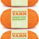 60g Carrot Yarn for Crocheting and Knitting;66m (72yds) Cotton Yarn for Beginners with Easy-to-See Stitches;Worsted-Weight Medium #4;Cotton-Nylon Blend Yarn for Beginners Crochet Kit Making