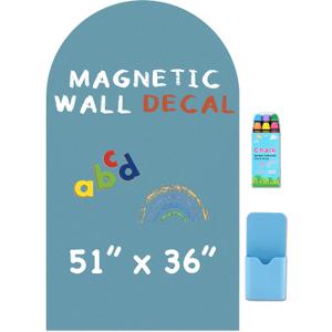 Large Arch Magnetic Wall Decal - 51" x 36" Matte Finish Chalkboard Sticker for Wall - Magnetic Board for Playroom, Home Classroom(Celadon)