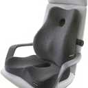 Seat Cushion and Lumbar Support Pillow Set, Sciatica Relieving Coccyx Cushion, Hemorrhoid Cushion, Chair Back Support, Ergonomic Cushion & Pillow, Office Chair Cushions for Back and Butt (Dark Grey)