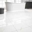 20-Pack Peel and Stick Floor Tiles Vinyl Floor 12 x 12 inch Self Adhesive Waterproof Glossy Flooring Planks DIY for Bathroom, Kitchen, Living Room, RV, Cover 20 Sq. Ft, Polish White Marble
