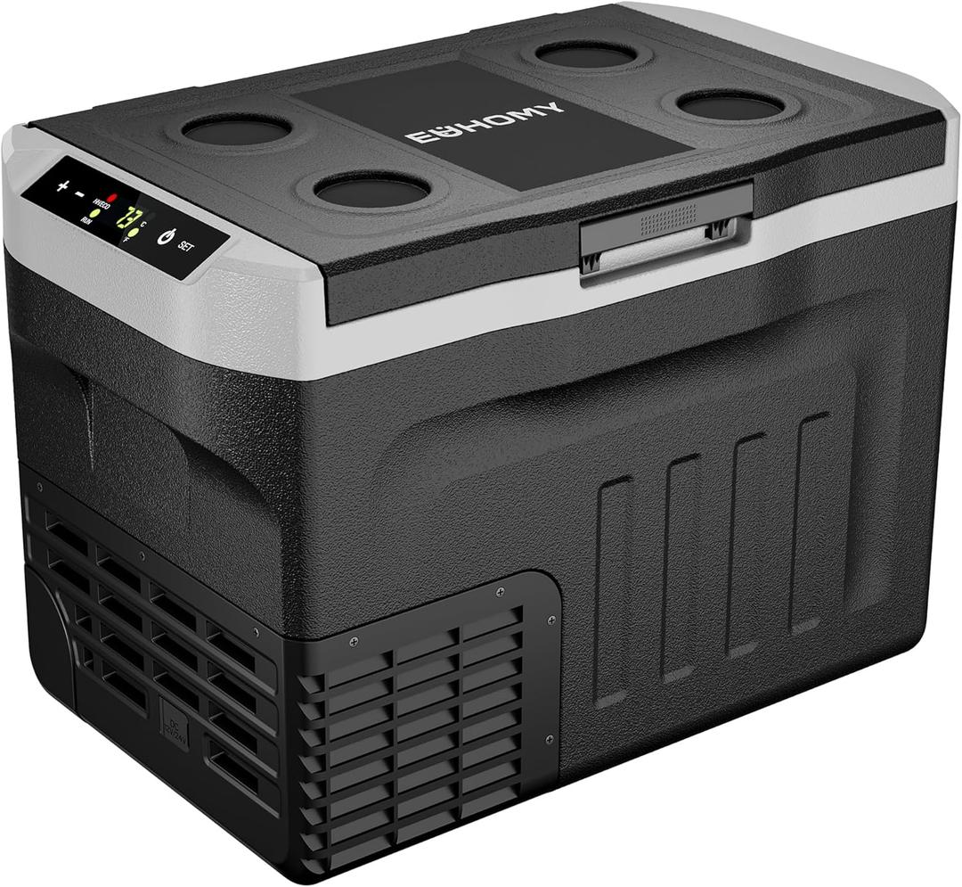 EUHOMY 12 Volt Refrigerator, 32QT(30L) 12V Cooler, Compressor Electric Cooler -4~68, 12V Fridge 12/24V DC 110-240V AC, Portable Freezer for Camping, Travel, Truck, Home (32 Quart)