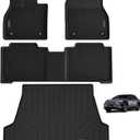 Floor Mats & Trunk Mat Compatible for 2023-2024 Toyota bZ4X All Weather Anti-Slip TPE Rubber Waterproof Non-Slip Design Protect 2 rows Set Car Floor Liners black
