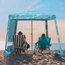 AMMSUN Beach Cabana, 6.5'6.5' Beach Canopy, Easy Set up and Take Down, Cabana Tent with Sand Pockets, Instant Sun Shade with Side Wall, Tropical Aqua