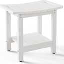 HIPS Shower Benches for Inside Shower, Shower Stool with Space-Efficient Storage Shelf, Waterproof Shower Chair Seat for Spa Bathroom(White)