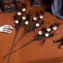 5 Pcs Halloween Branches Picks with Artificial Bloody Eyeball Black Gothic Faux Twigs Stems for Vases Halloween Home Indoor Decor Party Arrangements