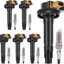 UF646 Ignition Coils Pack and Spark Plugs Set of 6 - Compatible with Ford 3.5L EcoBoost V6 Turbo 2011-2020 | F150 F-150, Expedition, Explorer, Transit, Flex, Taurus, Lincoln Navigator, MKS, MKT