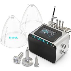Beauty Star 3 in 1 Vacuum Cupping Therapy Machine with 1800ml Large Cups and Gua Sha Pumps, Professional Diamond Microdermabrasion Machine with Spray Gun, Max Suction 80cmHg