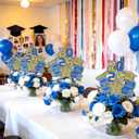 6Pcs 2026 Graduation Centerpieces Sticks, DIY Table & Flowerpot Graduations Party Centerpieces for Tables, Glitter 2026 Graduation Table Centerpieces Decorations (Blue)