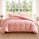 7 Pieces Bow Comforter Set for Girls Kids Pink Tufted Boho Bedding Set Full Size Farmhouse Bed in A Bag as Gifts (1 Comforter, 1 Flat Sheet, 1 Fitted Sheet, 2 Pillowcase and 2 Pillow Sham)