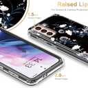 Esdot for Samsung Galaxy S21 Plus Case,Military Grade Passing 21ft Drop Test,Rugged Cover with Fashionable Designs for Women Girls,Protective Phone Case for Galaxy S21 Plus 6.7" Purple White Flowers