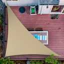 ShadeMart 12' x 12' x 17' Sand Right Triangle Sun Shade Sail UPF50 SMTAPRT12 Canopy Fabric Cloth Screen, Water Air Permeable & UV Resistant, Heavy Duty, Carport Patio Outdoor