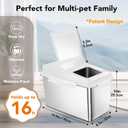 Newget Dog Food Storage Container Stainless Steel with Scoop, 16-lb/11-lb Airtight Metal Pet Food Storage Bin, Cat Food Container for Dry Dog, Cat Food, Bird Seed, Keep Food Fresh, White