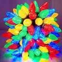 C9 Led Christmas Lights Outdoor Christmas Decorations Commerical Grade 50Led 33ft Christmas Tree Lights Set for Indoor Outdoor Wedding, Holiday, Party, Home Christmas Decorations(Multicolor)