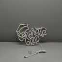Congrats Grad Neon Sign Graduation Cap Neon Led Sign Dimmable Congrats Neon Sign for Wall Decor Graduation Party Neon Light Sign for Class Room Party Room Dorm Backdrop Celebration Gifts