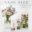 4pcs Glass Cylinder Vases for Centerpieces,Clear Flower Vases for Wedding Decorations and Indoor Home Decor, Hurricane Candle Holder for Table Shelf, Party