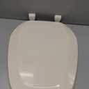 Centoco Eljer Emblem Round Toilet Seat with Square Front, Closed Front with Cover, Residential, Plastic, Made in the USA, EMB201-306, Natural