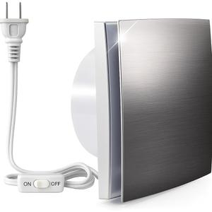 GROWNEER 4" Window Exhaust Fan, 60 CFM Quiet Bathroom Wall Mount Vent Extractor Fan with Switch for Bathroom Workshop Kitchen Garage