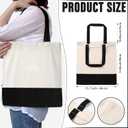 Roowest 60 Pack Canvas Tote Bags Bulk 16" x 15" Lightweight Medium Reusable Grocery Shopping Cloth Bags for DIY Gifts(Black and Natural), Large