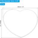 PATIKIL 12 Inch Heart Dream Catcher Rings, 6 Pcs Plastic Macrame Wreath Floral Ring Hoop for Home Car DIY Craft Wedding Wall Hanging Decorations, White