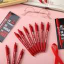 100 Sets Red Ribbon Week Supplies Bulk Red Ribbon Awareness Pens & Bookmarks Set Drug Free Ballpoint Pen with Inspirational Bookmarks Accessories for Fundraising Charity Party Favors