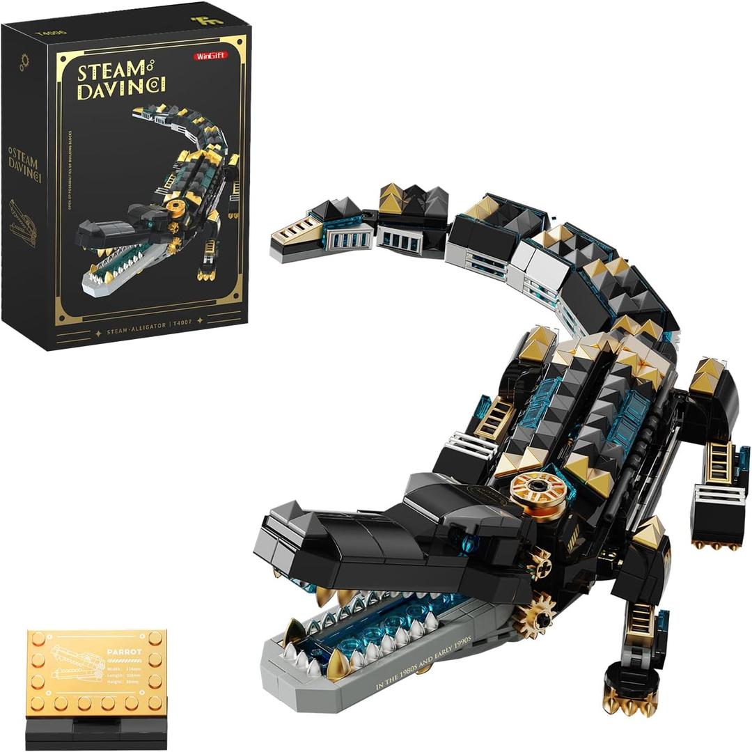 WINGIFT 541 Piece Crocodile Building Sets,Sea Creatures Creative Model Building Kit,STEM Dinosaur World Park Building Toy, Mechanical Animal Brick Set,Christmas Birthday Gifts for Boys,Teens, Adults