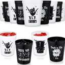 Layhit Gothic 12 Pcs 16 oz Reusable Thick Cup Halloween 30th Birthday Stadium Cups for Party Supplies Decorations