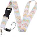Teacher Badge Lanyard for Keys Neck Strap Keychain for Women Men Teacher Appreciation Thank You Gifts for Women Men Teacher Teachers Neck Strap for Phone Teacher Rainbow Lanyards for Id Badges